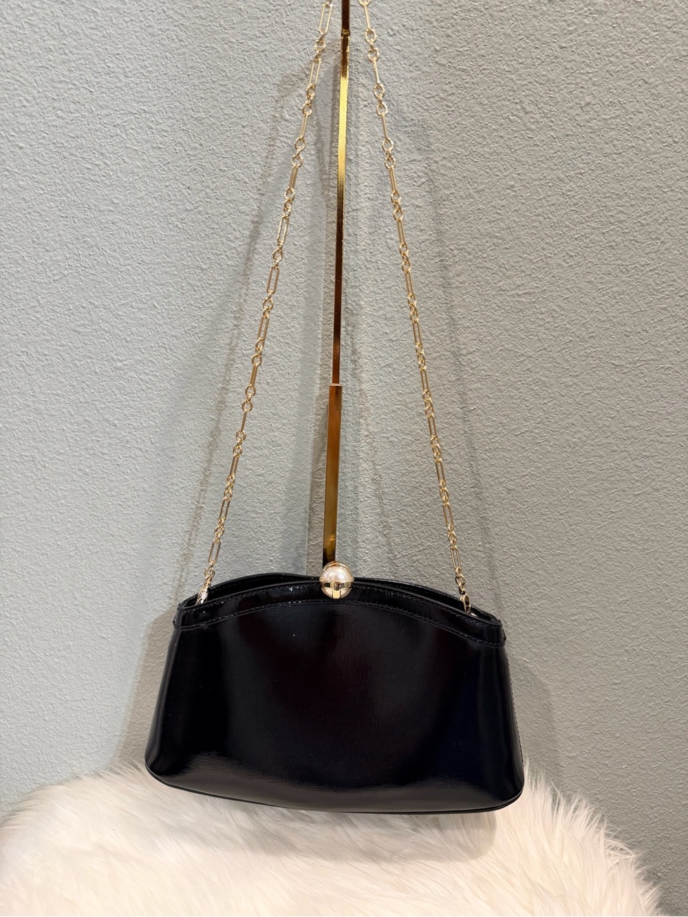 Ted Baker Black Shoulder Bag with Gold Chain